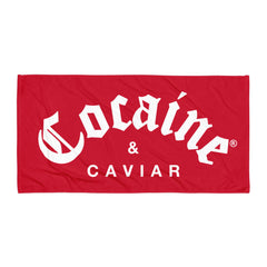 COCAINE & CAVIAR RED TOWEL