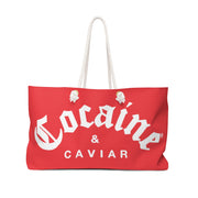 COCAINE & CAVIAR RED Weekender Bag