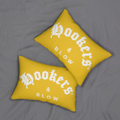 Hookers & Blow Gold Spun Polyester Lumbar Pillow