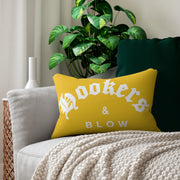 Hookers & Blow Gold Spun Polyester Lumbar Pillow