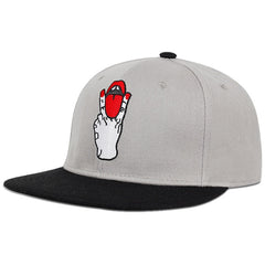 Punk tongue embroidery baseball cap men women wild flat hats