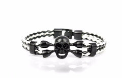 Skull Leather Men Bracelet