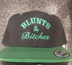 BLUNTS & BITCHES GREEN SNAPBACK