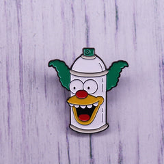 Krusty the clown brooch cute cartoon badge pop culture anime gift
