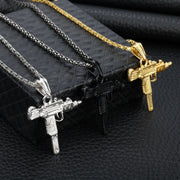 UZI GUN Shape Pendant Necklace Jewelry