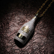 Cocaine & Caviar  Big Wine Bottle Necklaces Full Cubic Zircon Iced Out