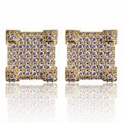 Cocaine & Caviar New Style Fashion Gold/Silver Color All Iced Out Micro Pave CZ Stone Square Stud Earring Hip Hop Rock Jewelry Earrings
