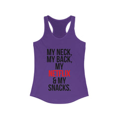 NECK BACK AND SNACKS WOMEN  TANK TOP