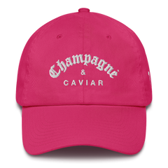Champagne & Caviar Dad'S  Hat White Print