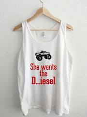 She Wants The Diesel Typography Unisex Tank Top